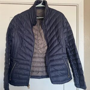 Lightweight Navy Packable Puffer Jacket